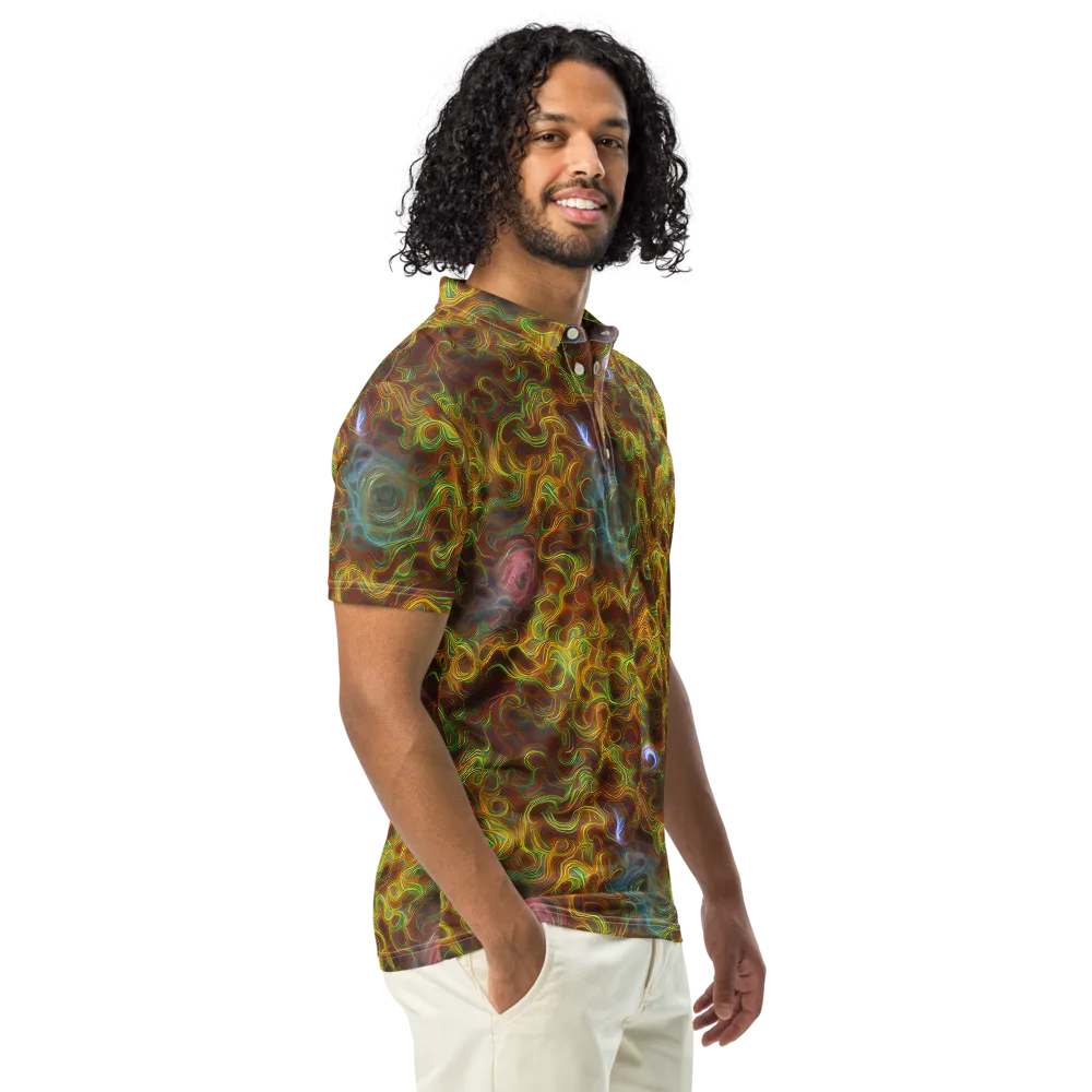 Molten Garden on Men's Slim Fit Polo Shirt — Right Front