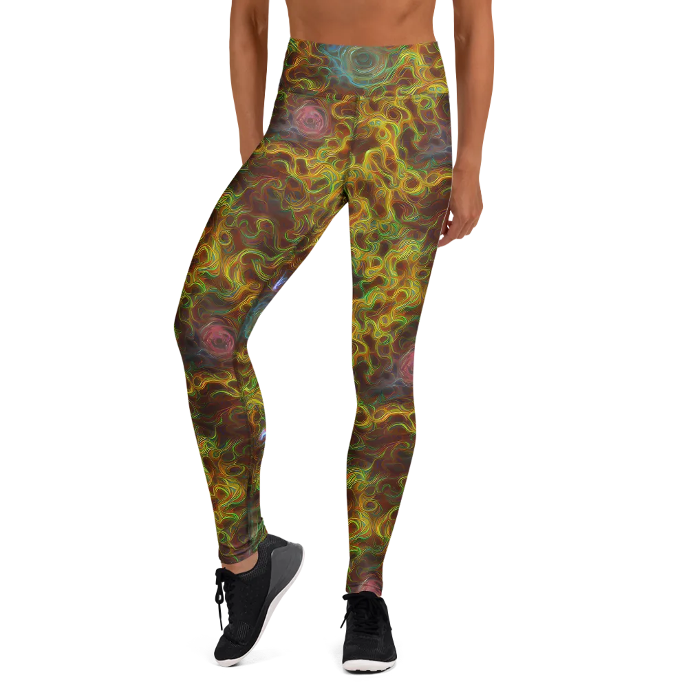 Molten Garden on Yoga Leggings — Front