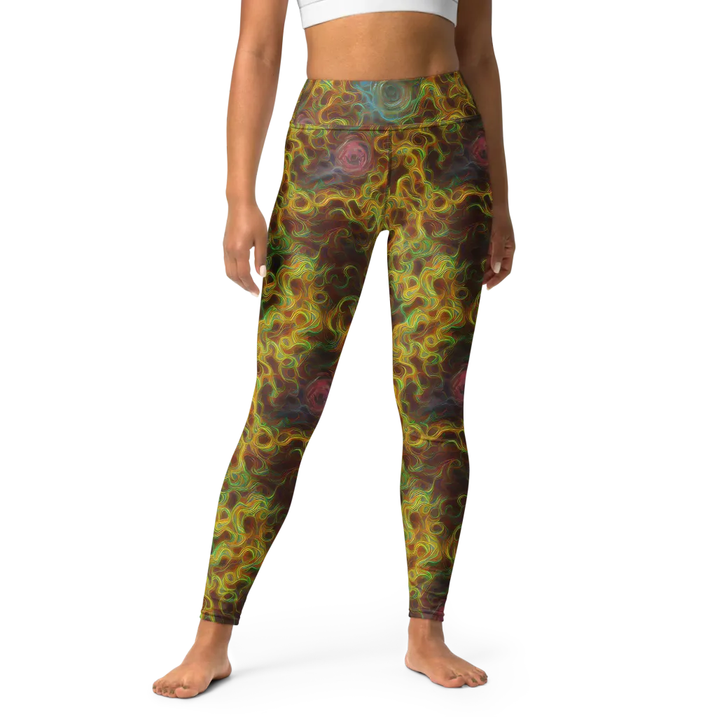 Molten Garden on Yoga Leggings — Front