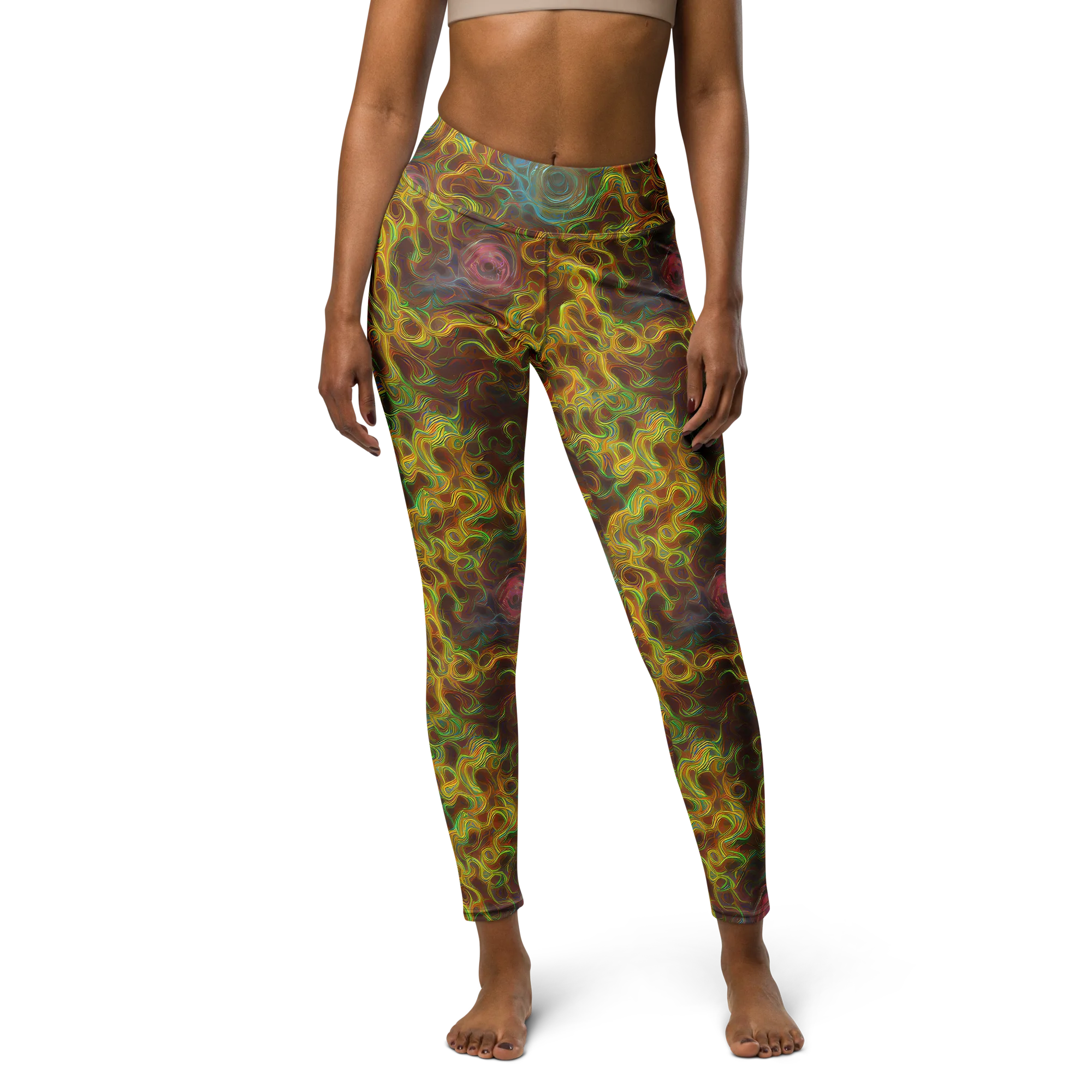 Molten Garden on Yoga Leggings — Front