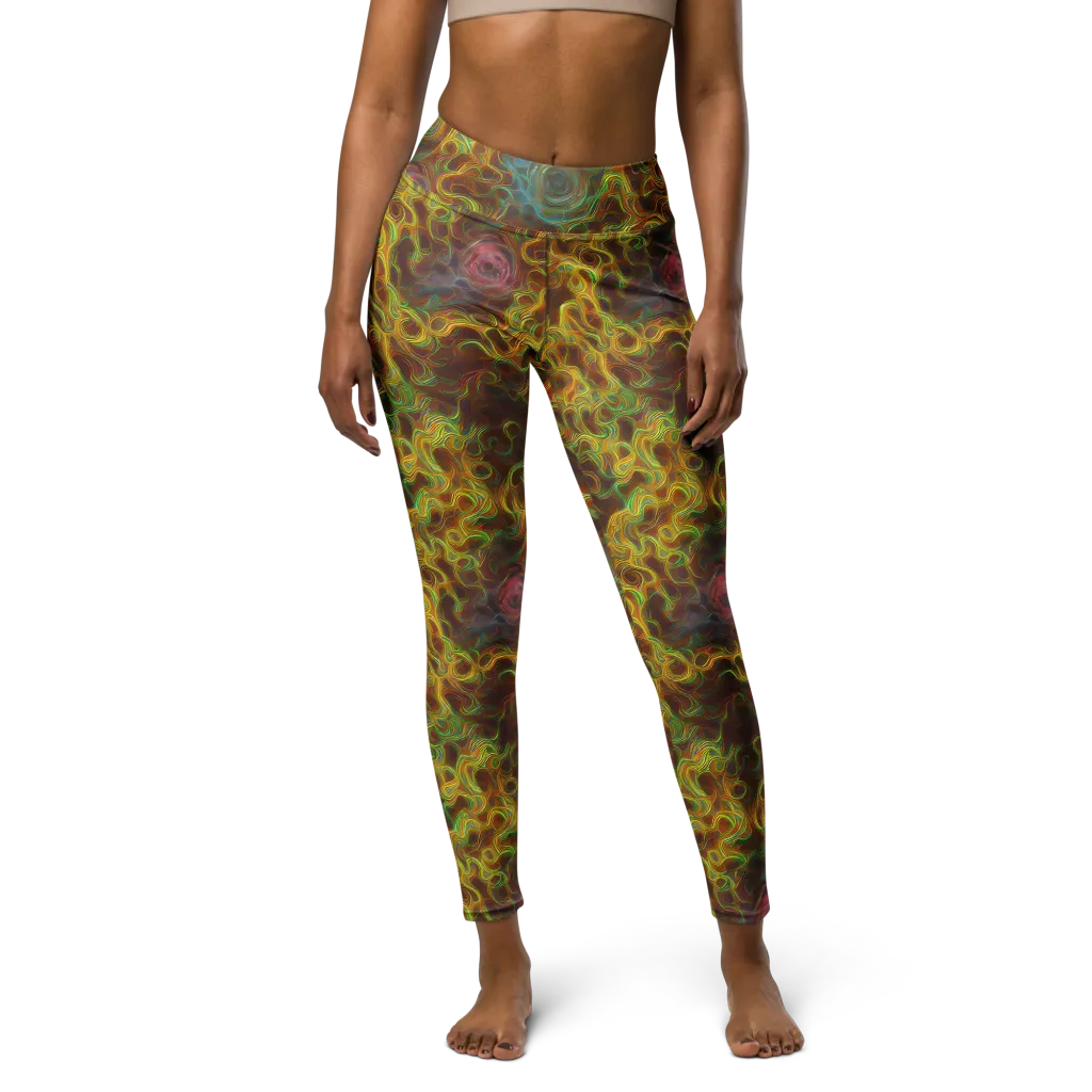 Molten Garden on Yoga Leggings — Front