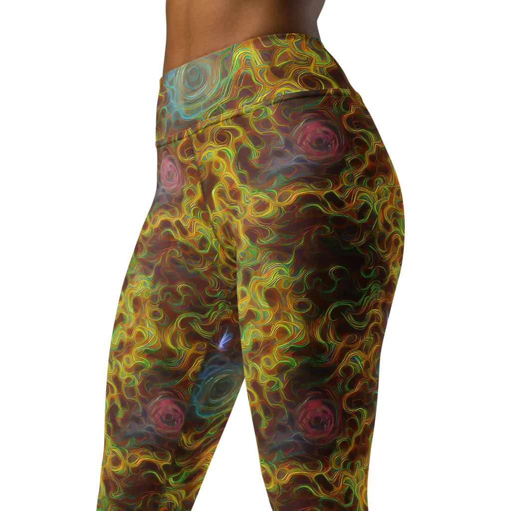 Molten Garden on Yoga Leggings — Left Front