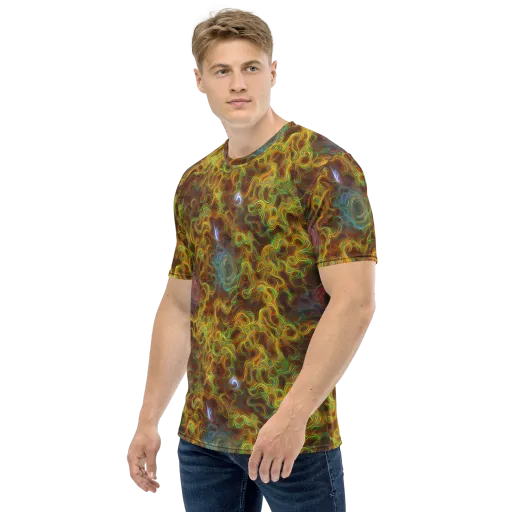 Molten Garden on a Men's Crew Neck T-Shirt