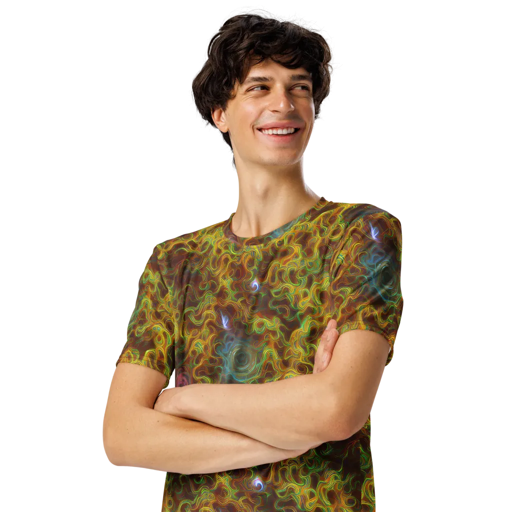Molten Garden on Men's Crew Neck T-Shirt — Left Front