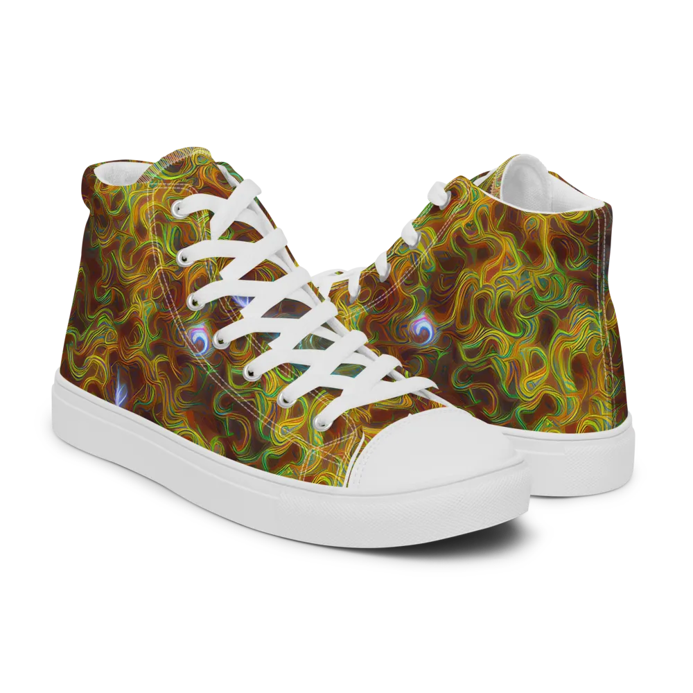 Molten Garden on Men's High Top Canvas Shoes — Right