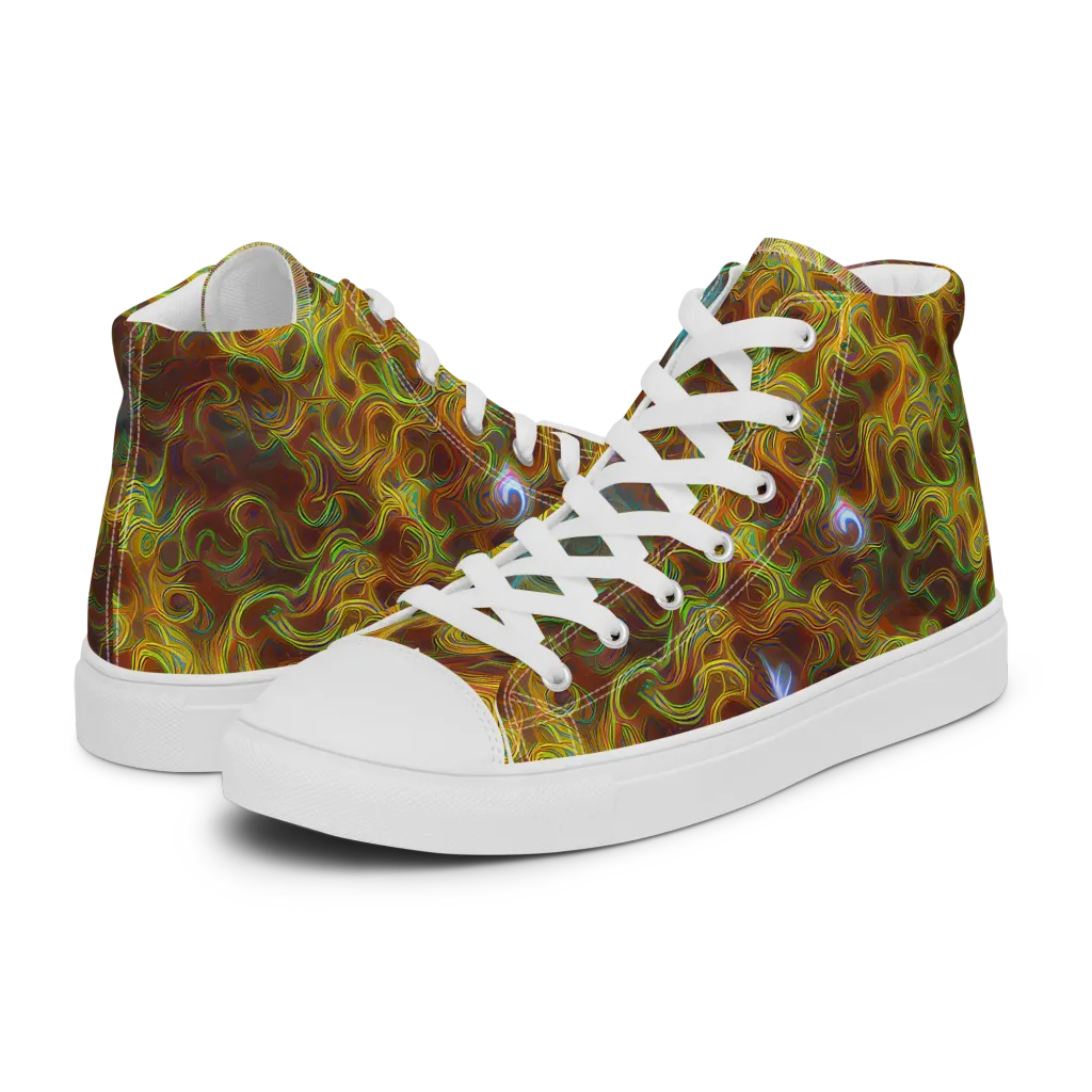 Molten Garden on Women's High Top Canvas Shoes — Left