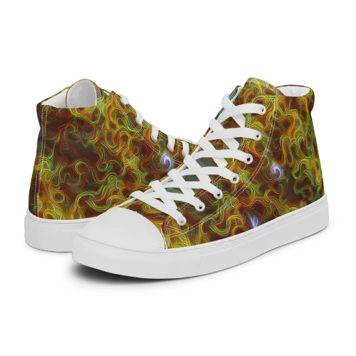 Molten Garden on a Women's High Top Canvas Shoes
