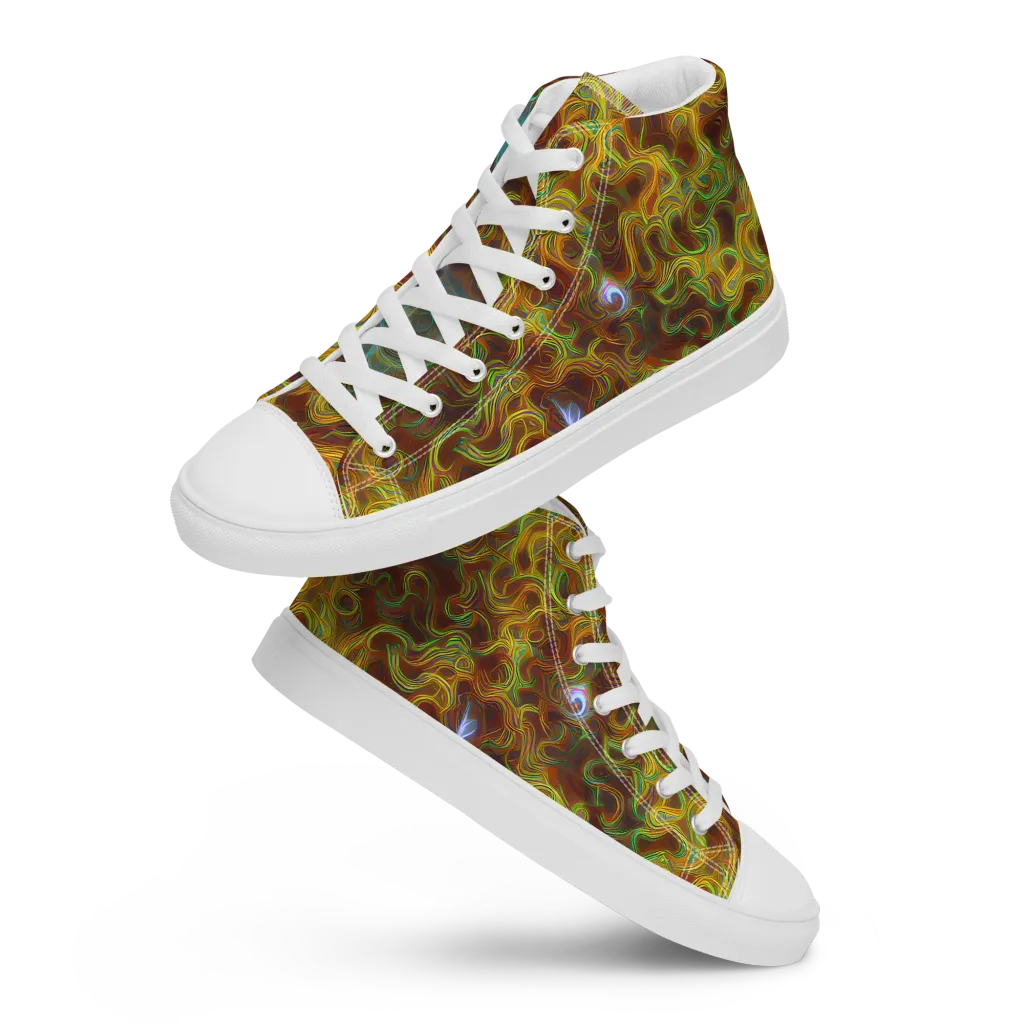 Molten Garden on Women's High Top Canvas Shoes — Front