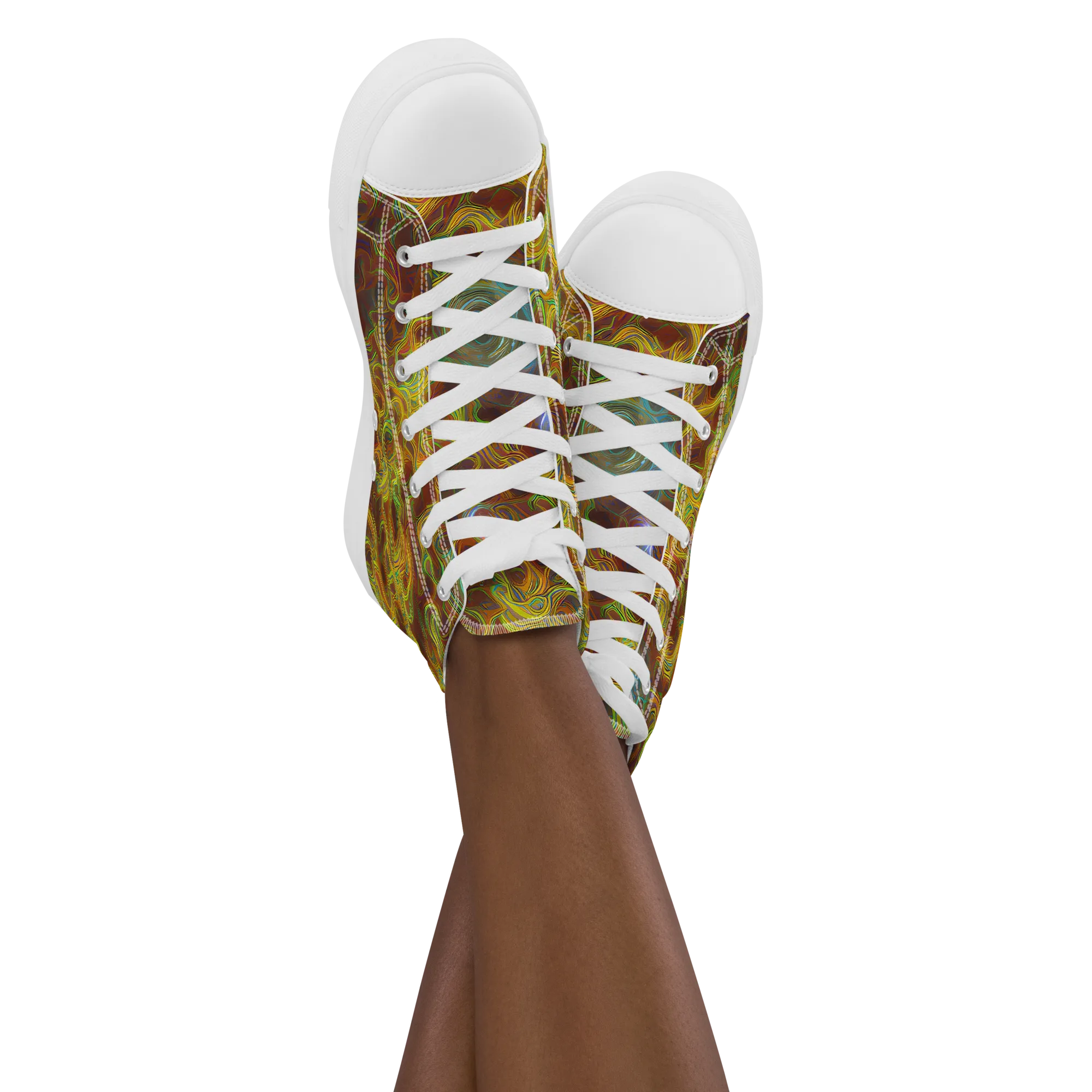 Molten Garden on Women's High Top Canvas Shoes — Front