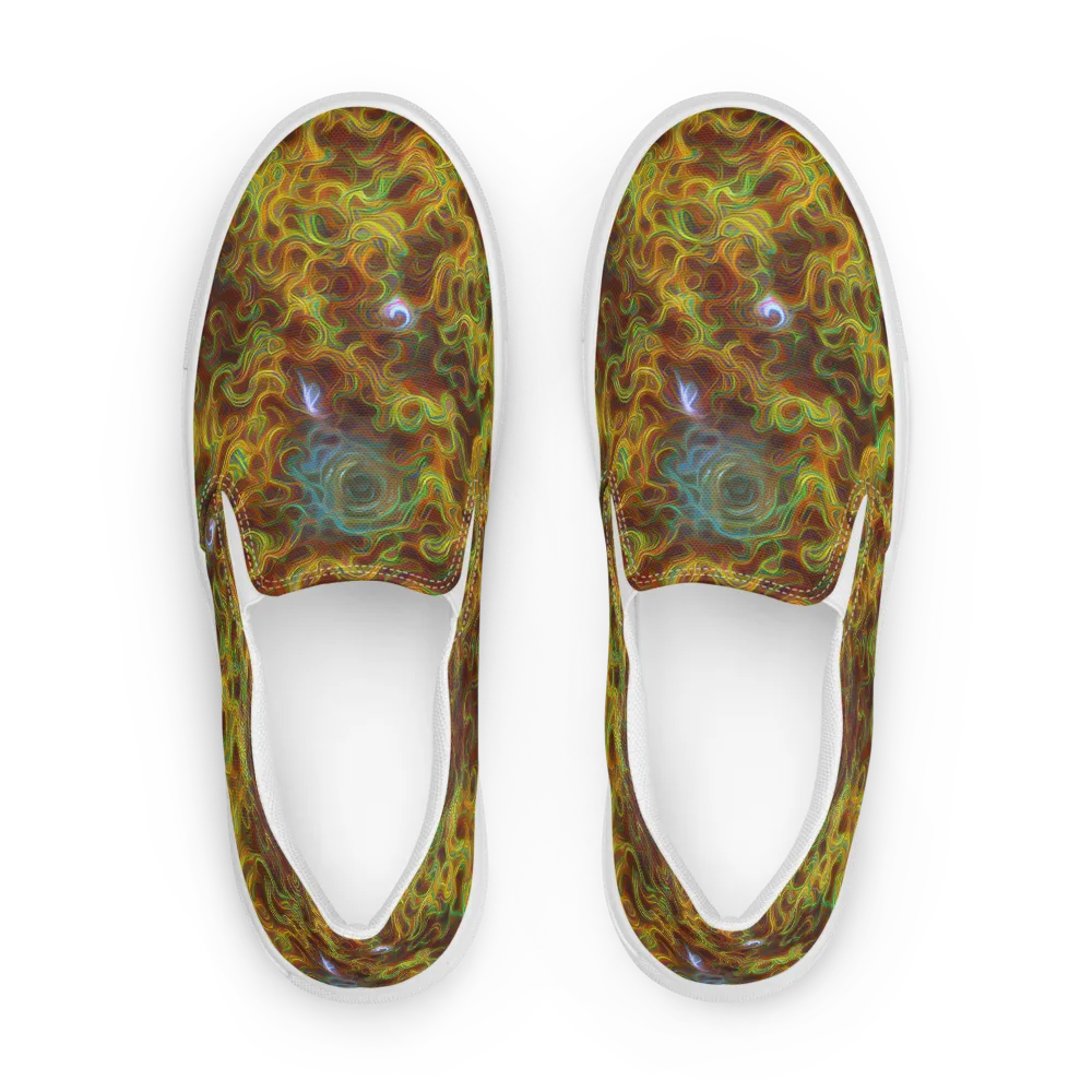 Molten Garden on Men's Slip-On Canvas Shoes — Front