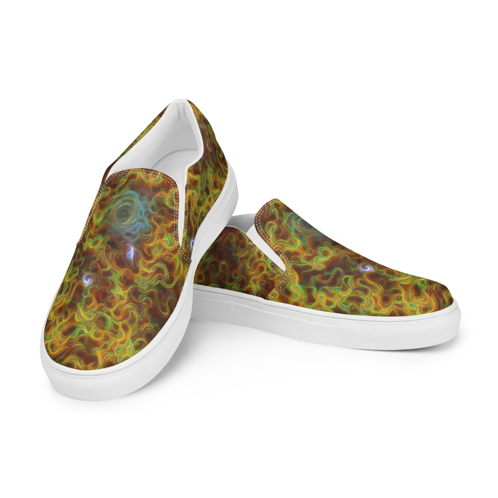Molten Garden on Men's Slip-On Canvas Shoes — Left Front