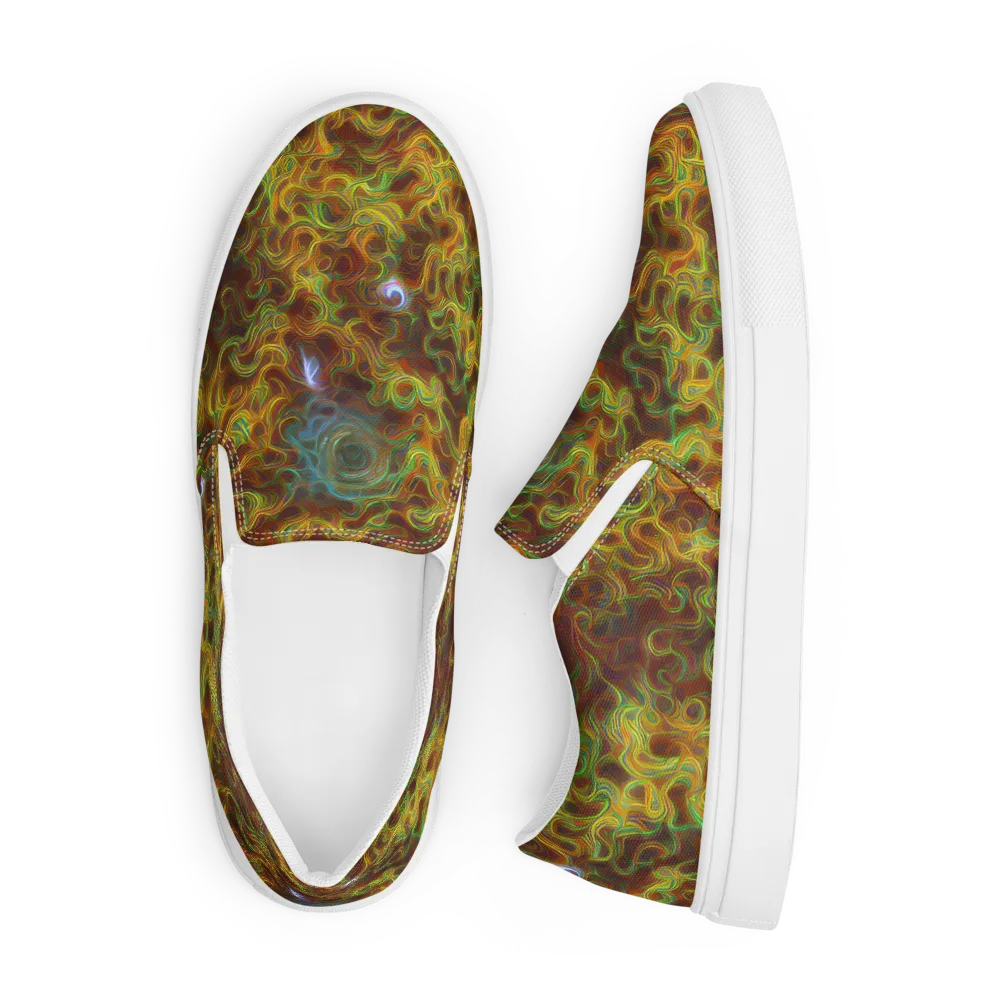 Molten Garden on Men's Slip-On Canvas Shoes — Front