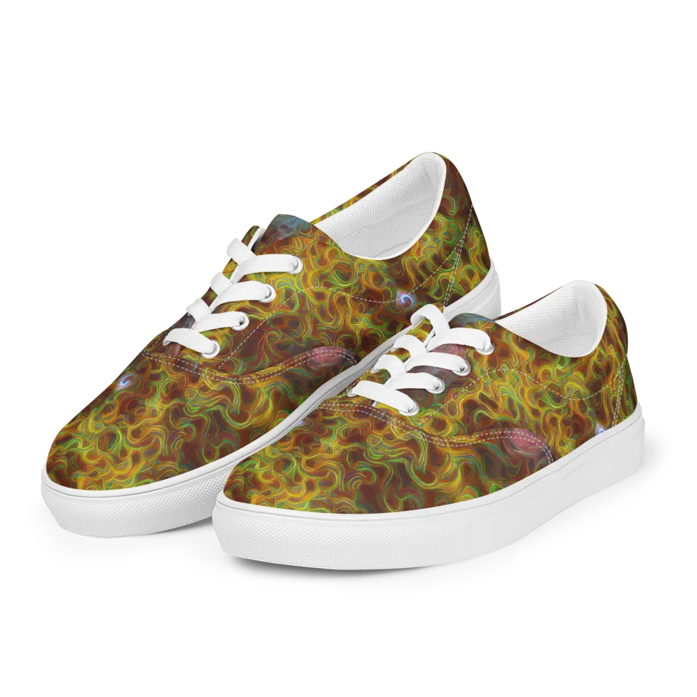 Molten Garden on Men's Lace-Up Canvas Shoes — Left Front