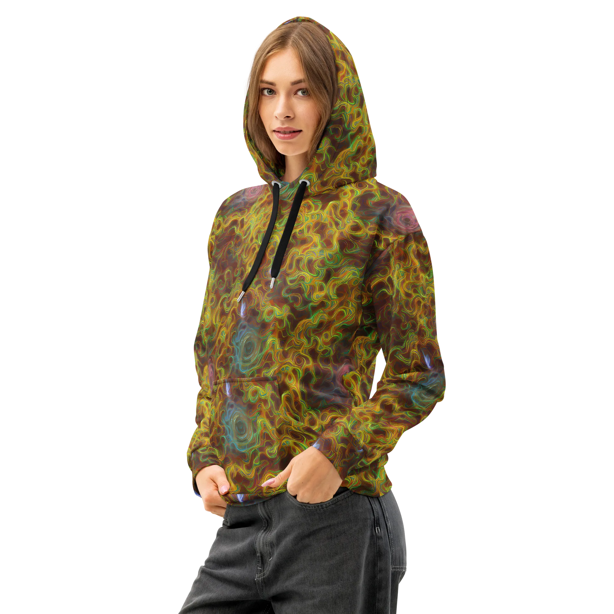 Molten Garden on Cotton Hoodie — Left Front