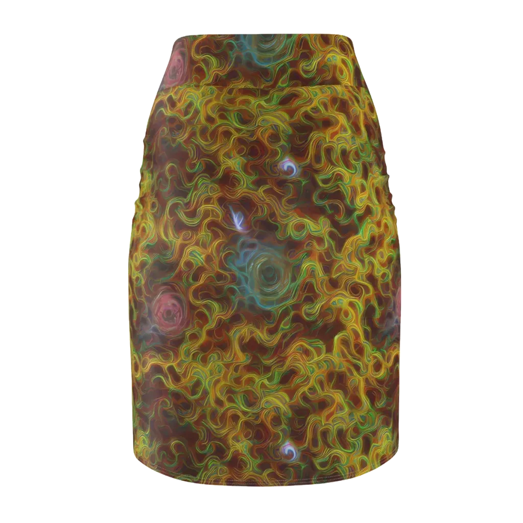 Molten Garden on Pencil Skirt — Back