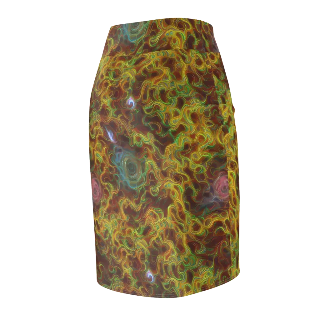 Molten Garden on Pencil Skirt — Back Side