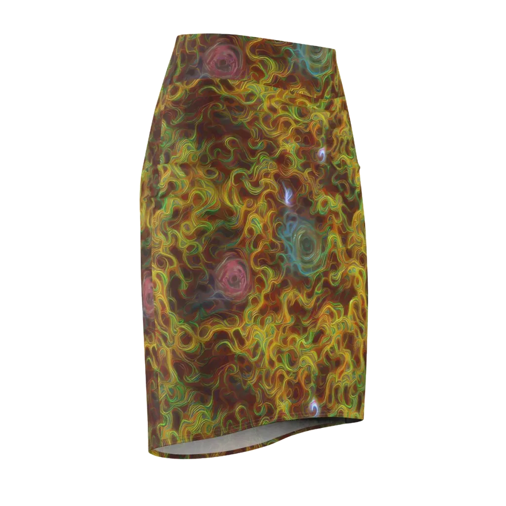 Molten Garden on Pencil Skirt — Front Side