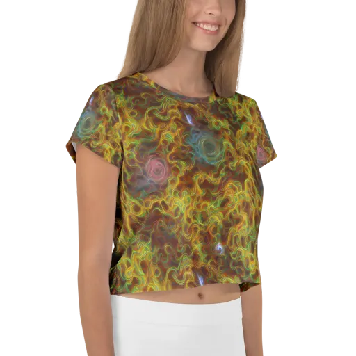 Molten Garden on a Crop Tee