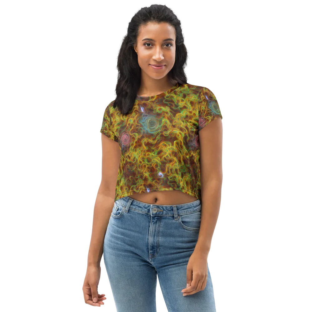 Molten Garden on Crop Tee — Front