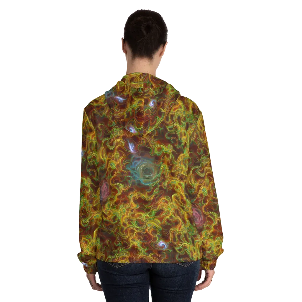 Molten Garden on Women's Full-Zip Hoodie — Back On Person