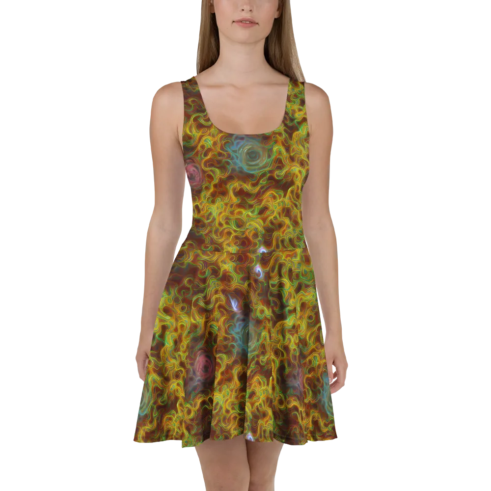Molten Garden on Skater Dress — Front