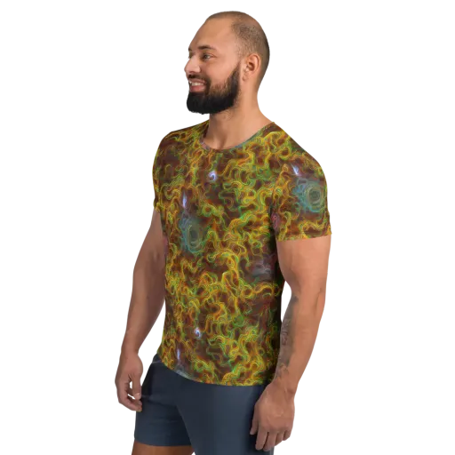 Molten Garden on a Men's Athletic T-Shirt