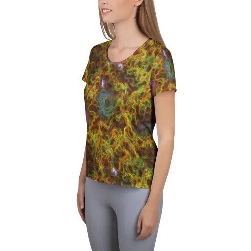Molten Garden on a Women's Athletic T-Shirt