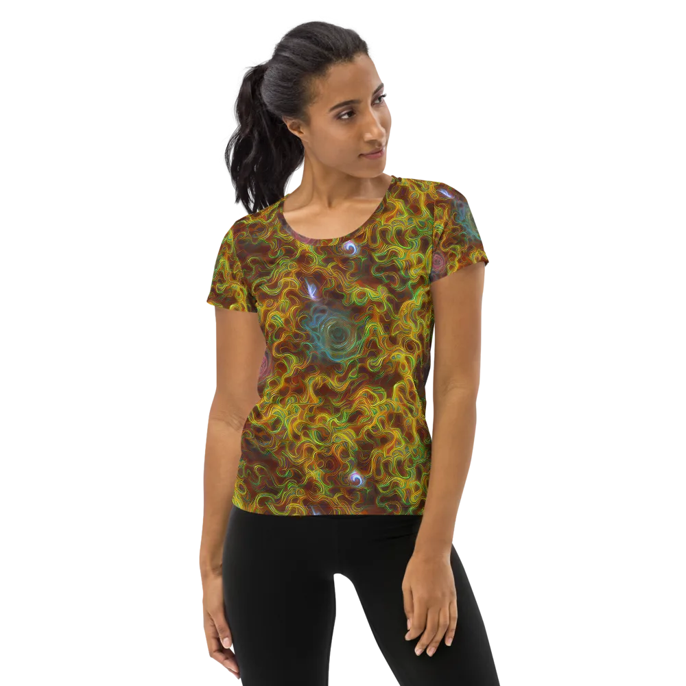 Molten Garden on Women's Athletic T-Shirt — Front