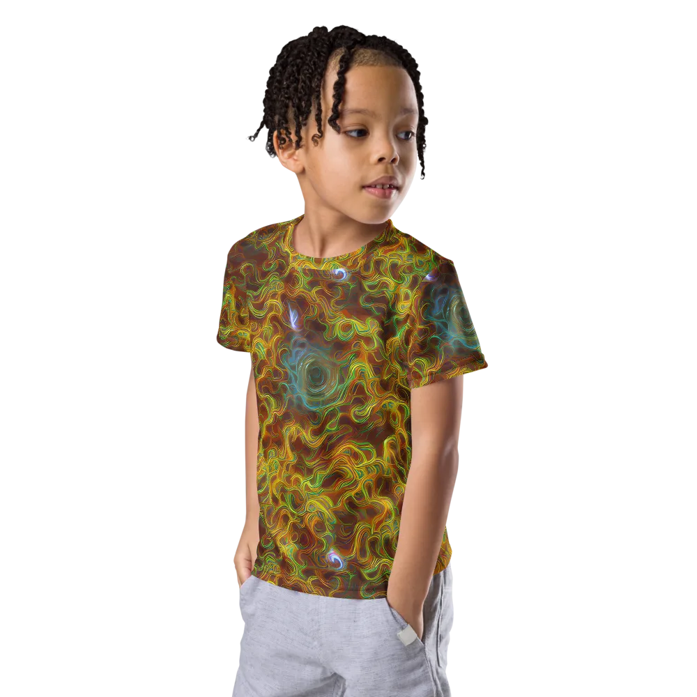 Molten Garden on Kids Crew Neck T-Shirt — Left Front