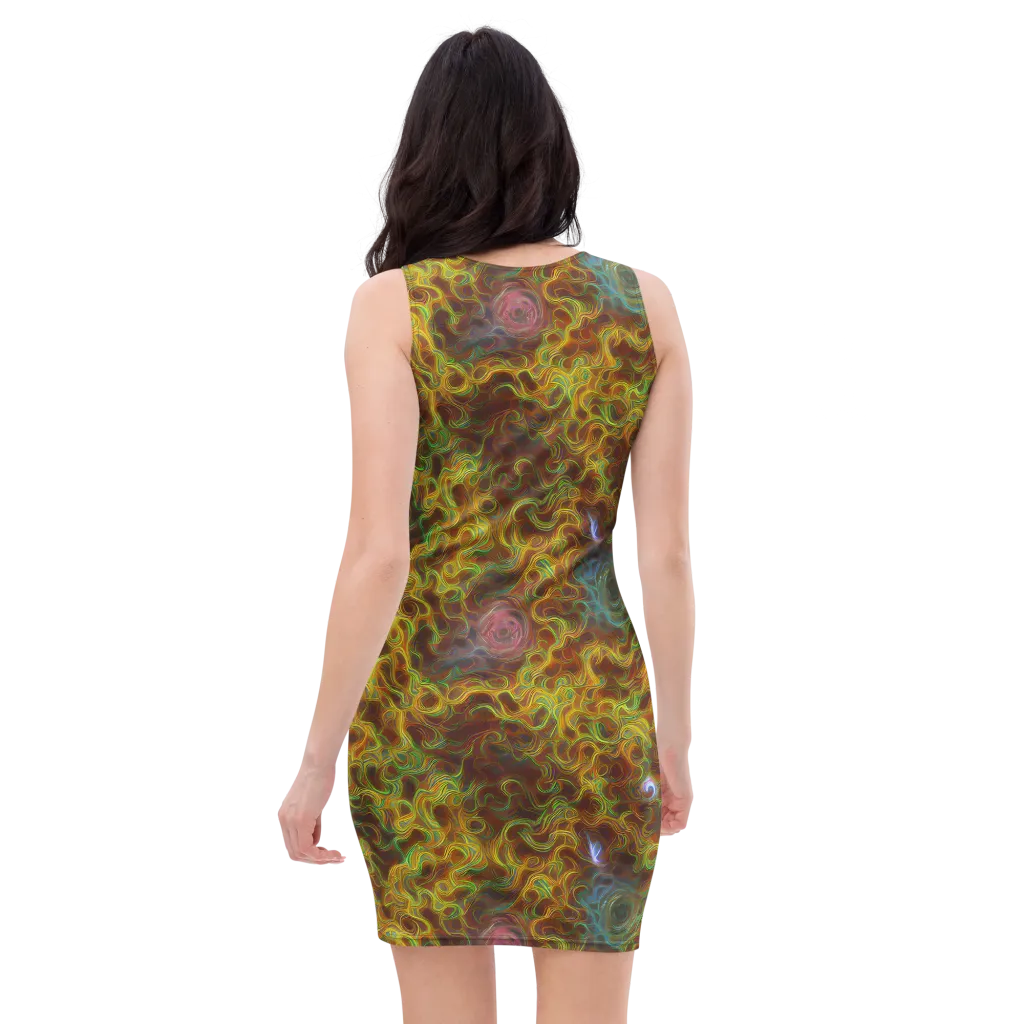 Molten Garden on Bodycon Dress — Back