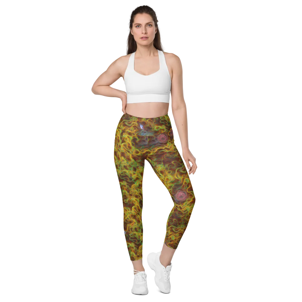 Molten Garden on Leggings with Pockets — Front