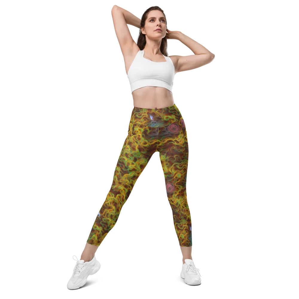 Molten Garden on Leggings with Pockets — Front