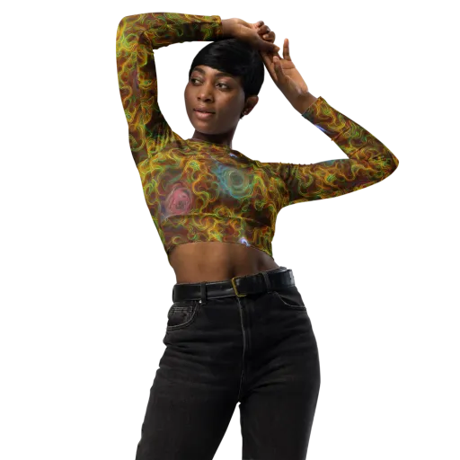 Molten Garden on a Long Sleeve Crop Top