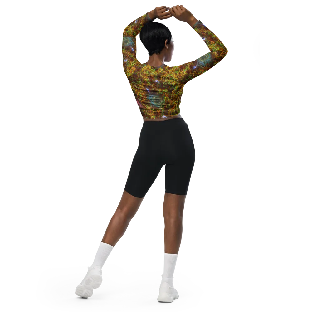 Molten Garden on Long Sleeve Crop Top — Back