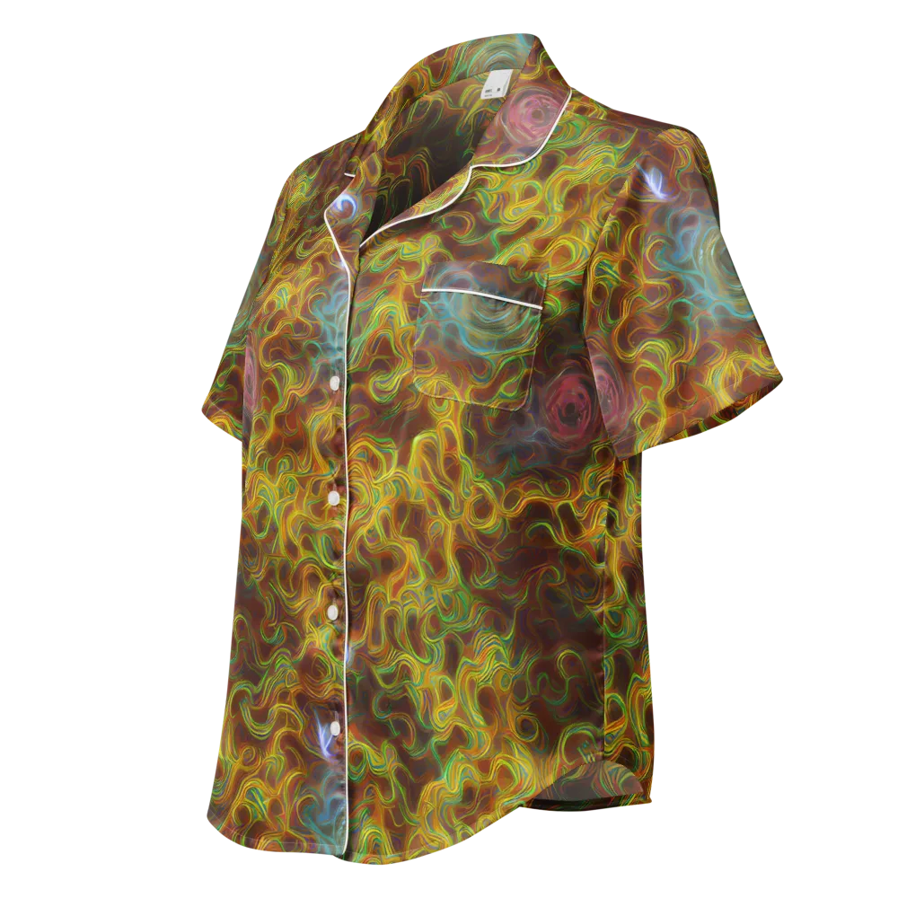 Molten Garden on Women's Short Sleeve Pajama Top — Left Front
