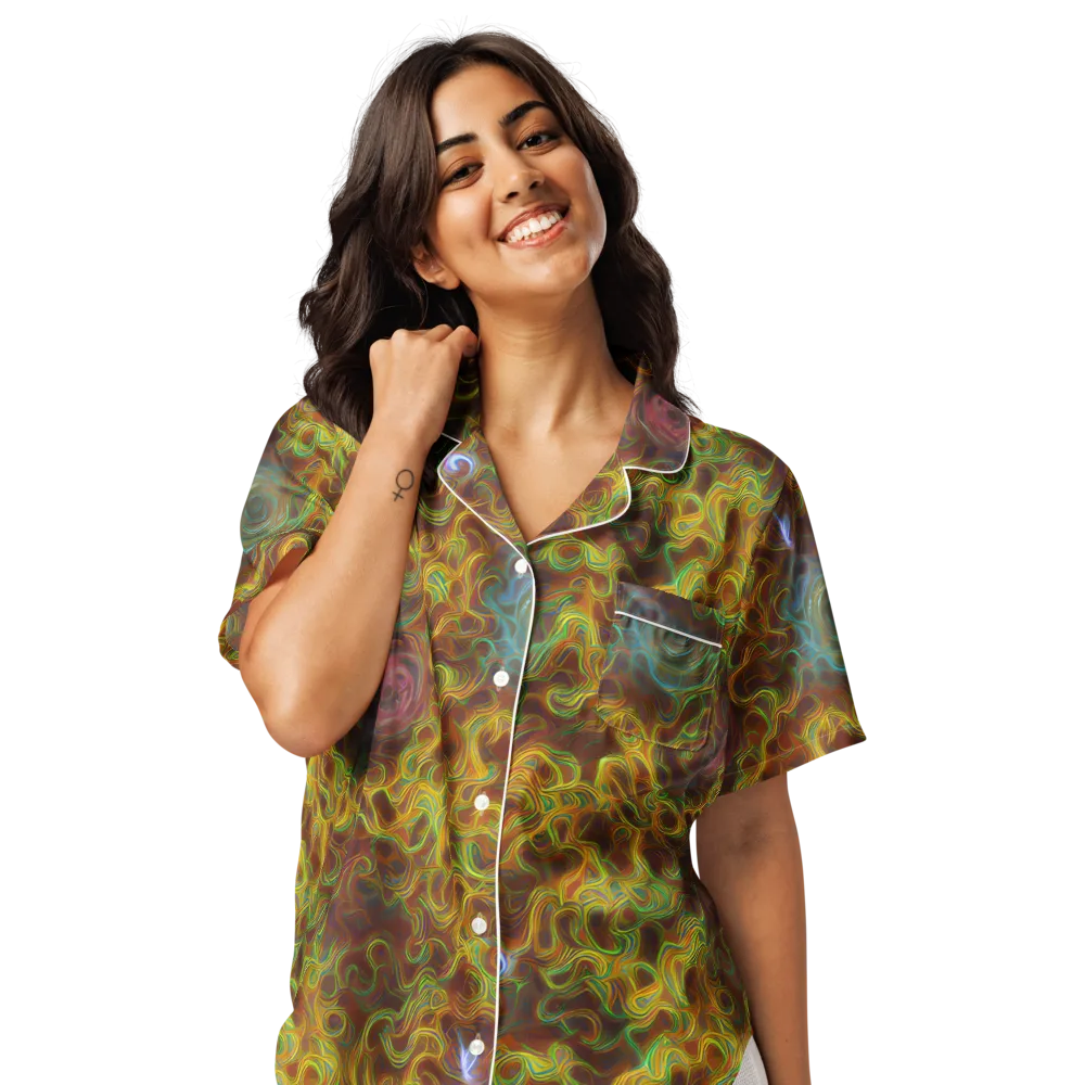 Molten Garden on Women's Short Sleeve Pajama Top — Front