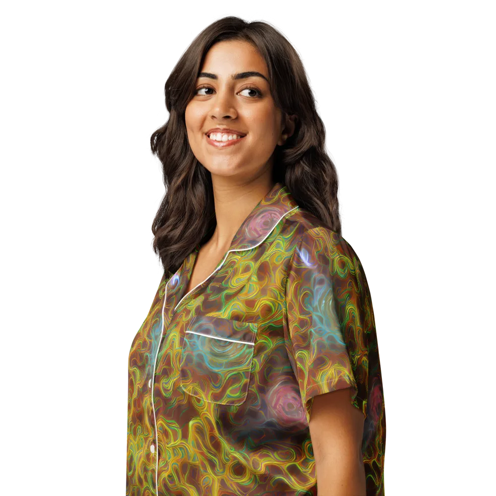 Molten Garden on Women's Short Sleeve Pajama Top — Left Front