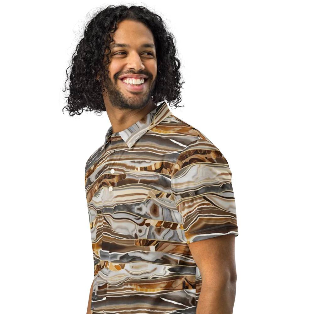 Agate Reverie on Men's Slim Fit Polo Shirt — Left Front