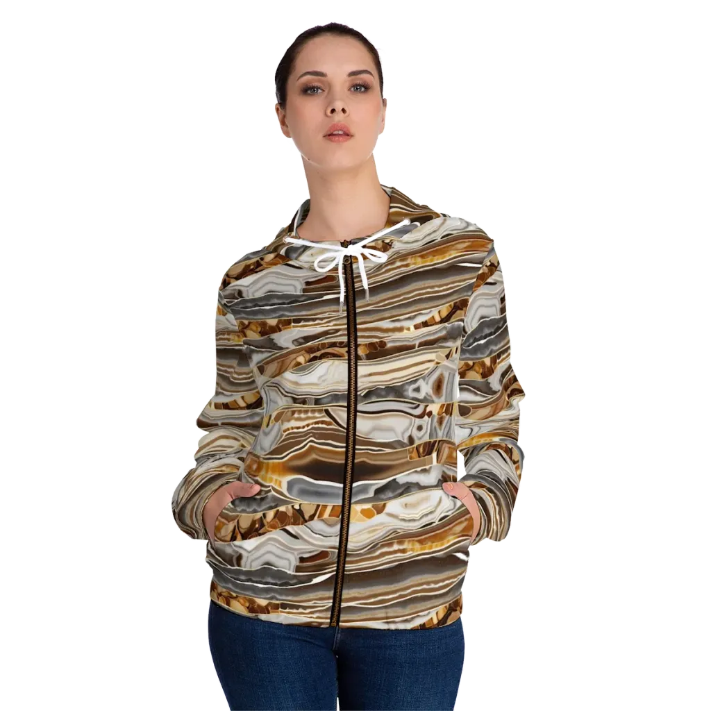 Agate Reverie on Women's Full-Zip Hoodie — Front On Person