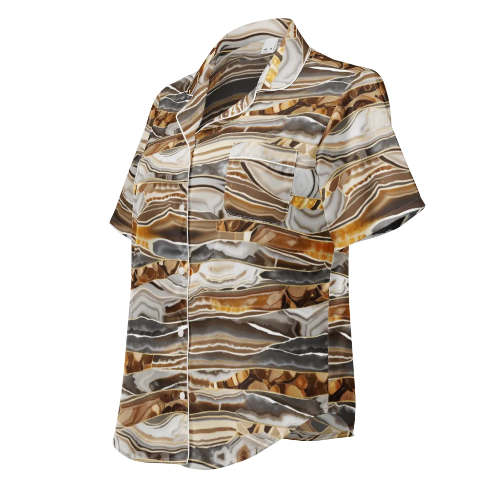 Agate Reverie on Women's Short Sleeve Pajama Top — Left Front