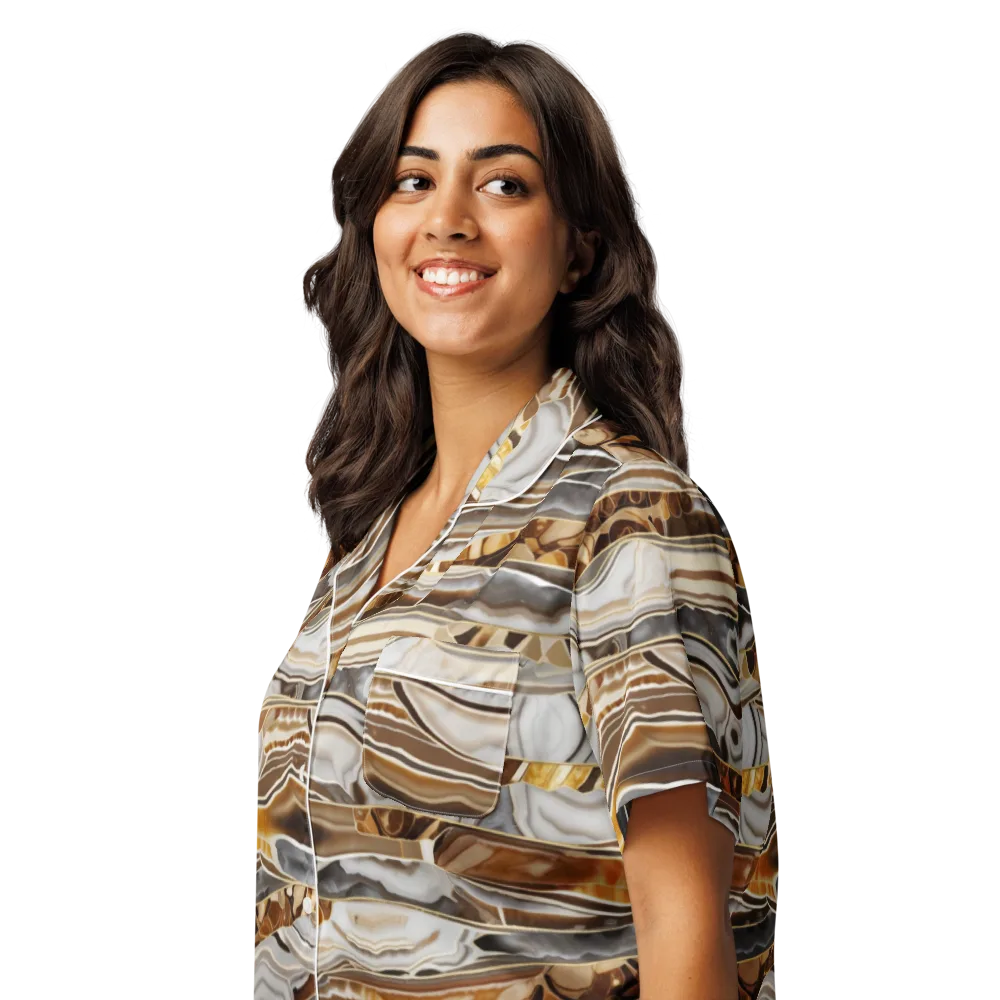 Agate Reverie on Women's Short Sleeve Pajama Top — Left Front
