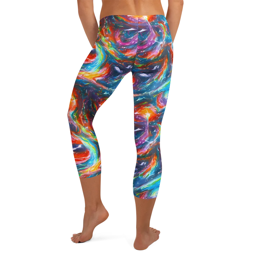 Chromatic Maelstrom on Capri Leggings — Back