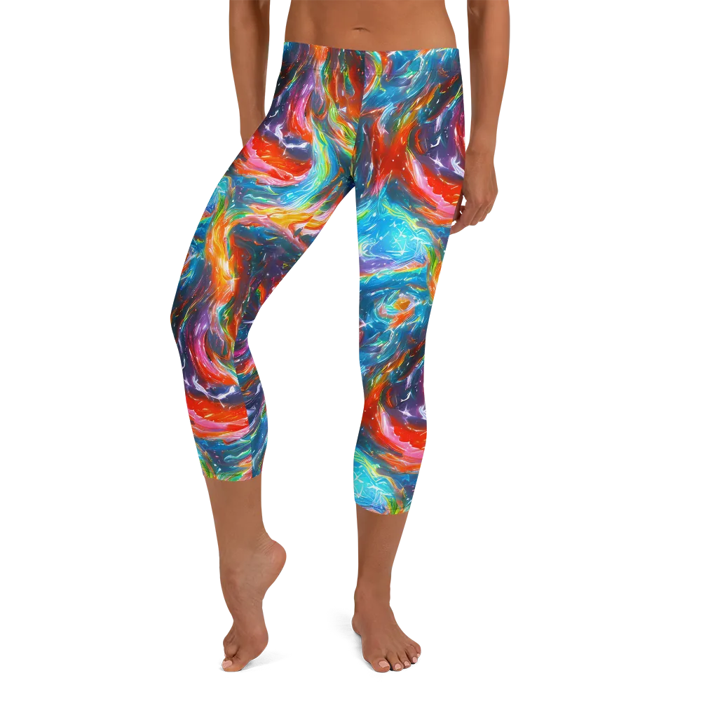 Chromatic Maelstrom on Capri Leggings — Front