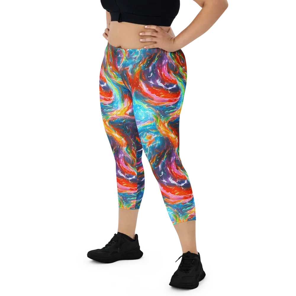 Chromatic Maelstrom on Capri Leggings — Front