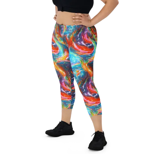 Chromatic Maelstrom on a Capri Leggings