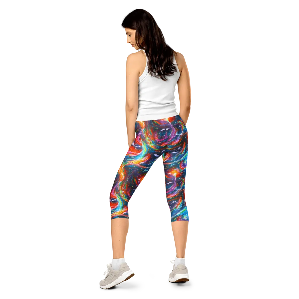 Chromatic Maelstrom on Capri Leggings — Back