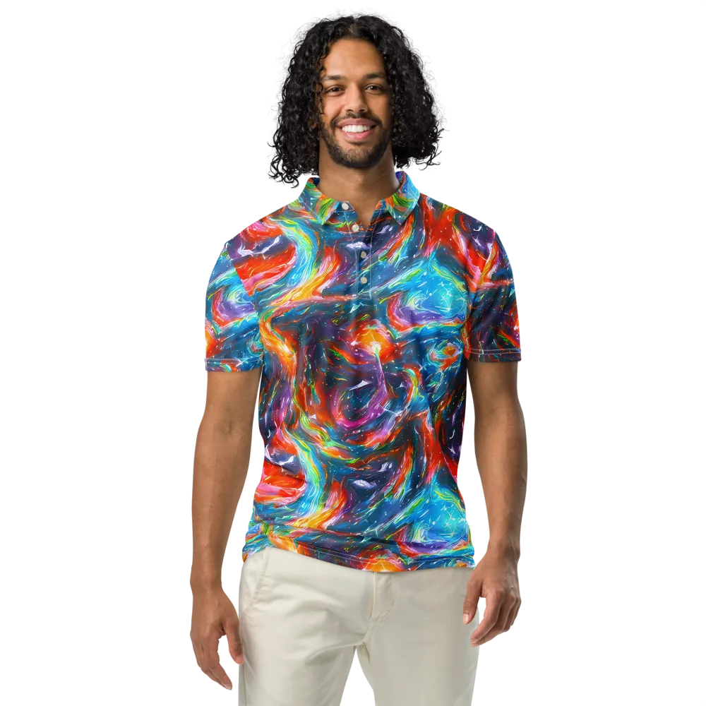 Chromatic Maelstrom on Men's Slim Fit Polo Shirt — Front