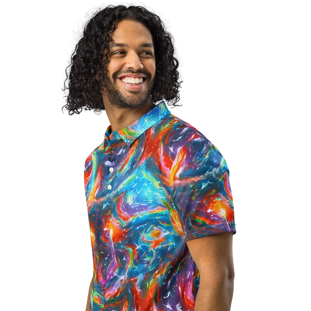 Chromatic Maelstrom on Men's Slim Fit Polo Shirt — Left Front