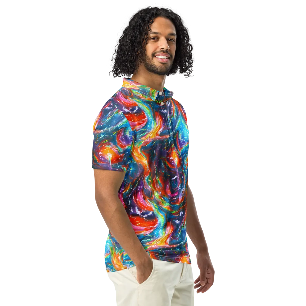 Chromatic Maelstrom on Men's Slim Fit Polo Shirt — Right Front