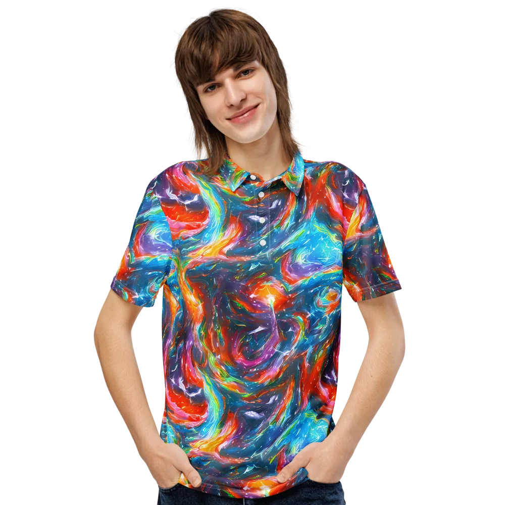 Chromatic Maelstrom on Men's Slim Fit Polo Shirt — Front